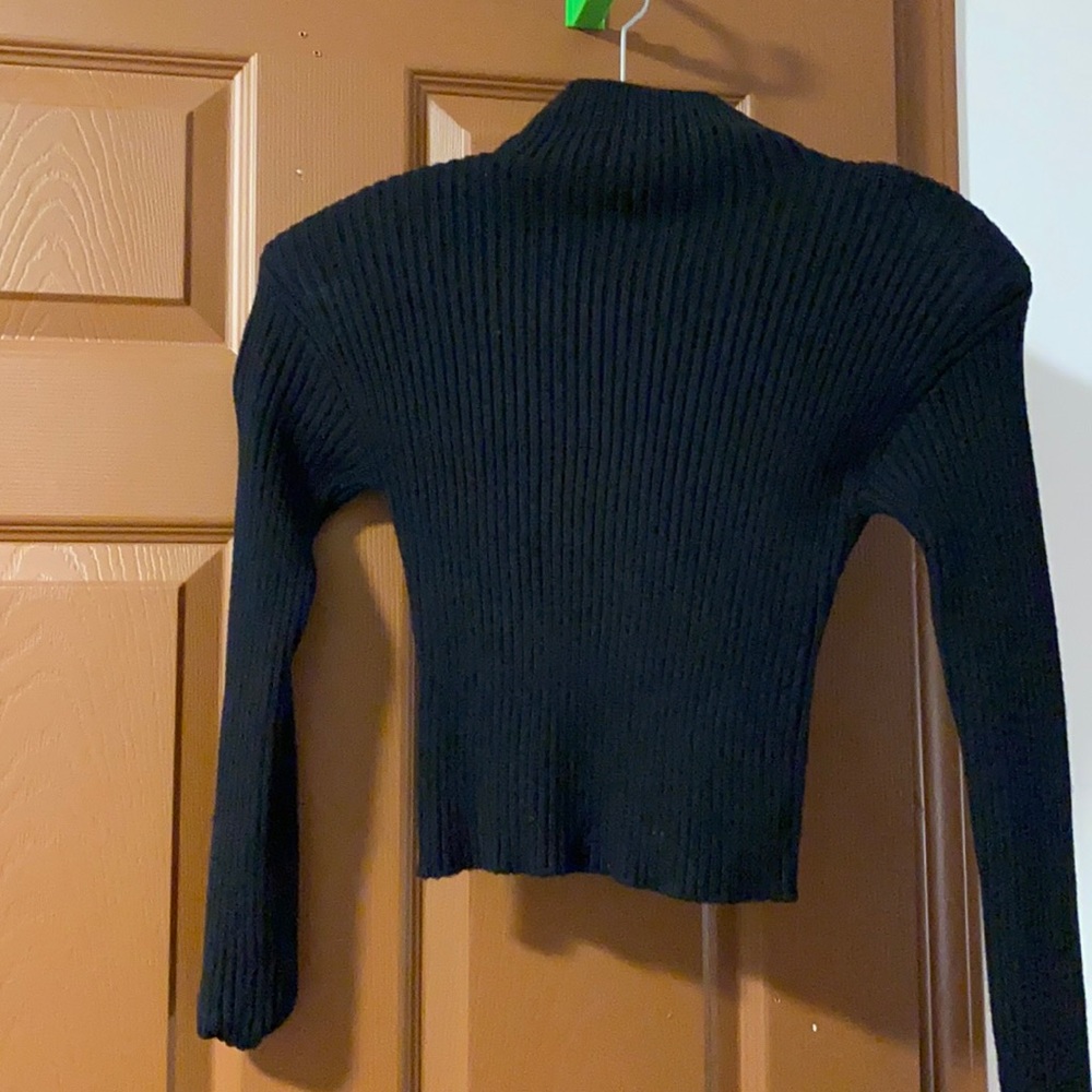 Zara vintage knit sweater top with shoulder pads